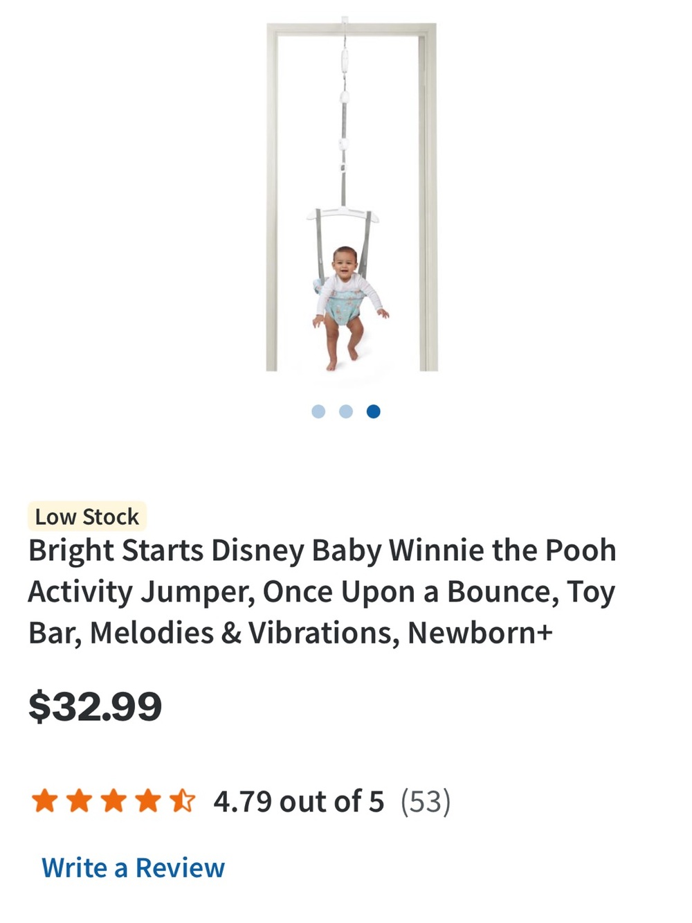 Winnie the Pooh Baby Activity Jumper - Light Blue
